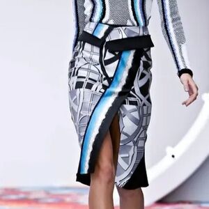 Peter Pilotto Black and White Asymmetrical Midi Skirt 12